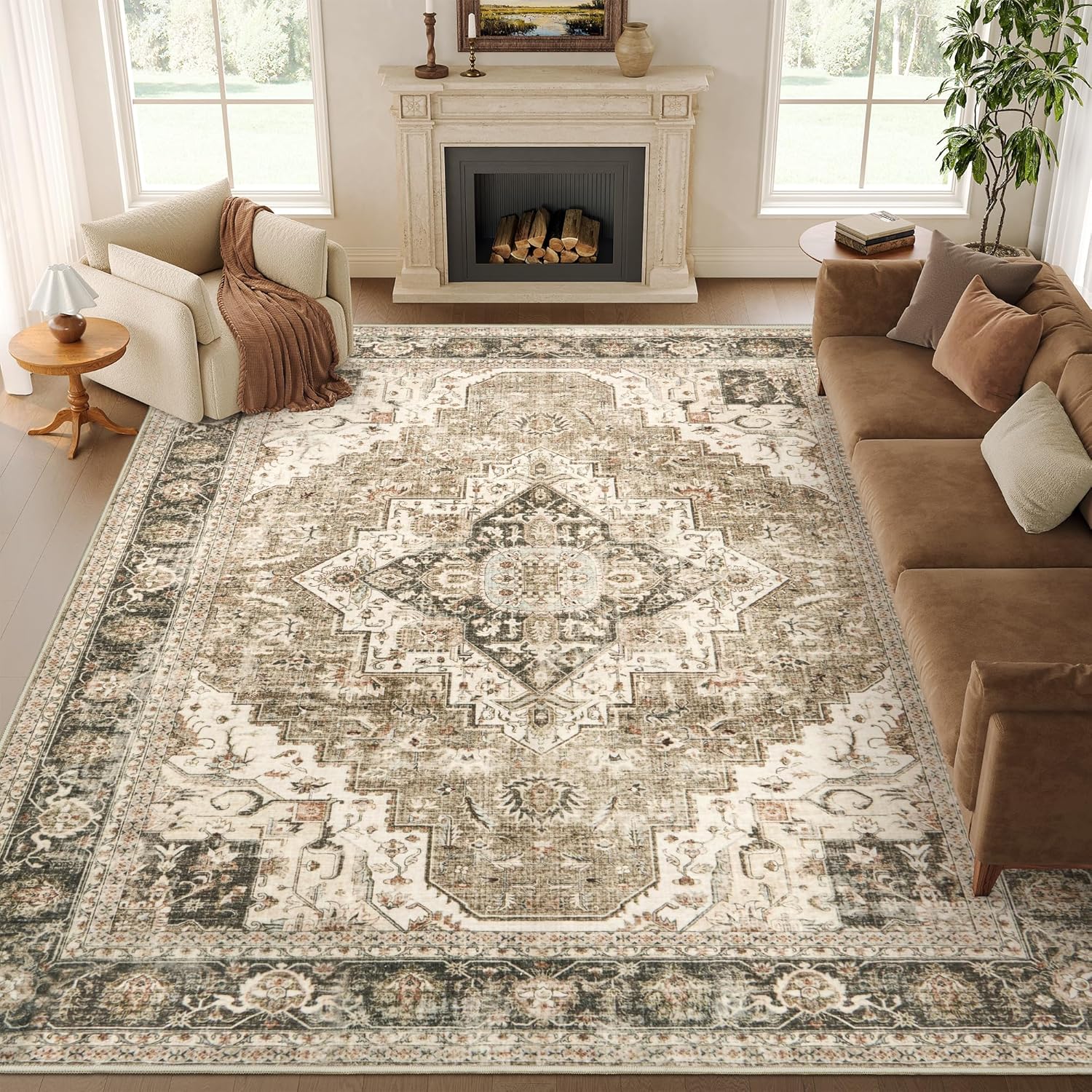 Washable Rugs 8x10 Area Rugs for Living Room and Bedroom