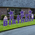 Happy Birthday Yard Signs 18 Pieces - Outdoor Lawn Party Decor