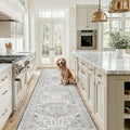Hallway Runner Rug 2ft6ft'x12ft Ivory Brown - Non Slip Vintage Kitchen