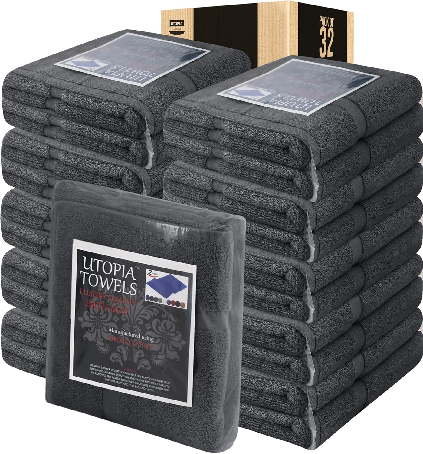 Luxurious 21x34 Inch Cotton Banded Bath Mats for Comfort