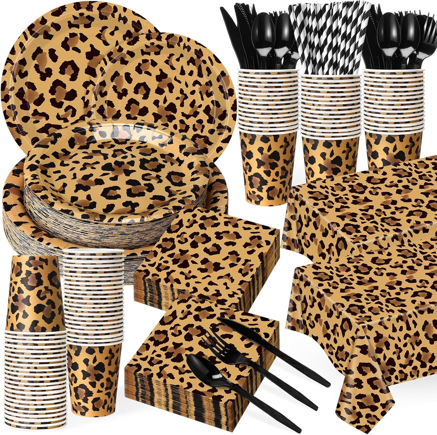 Leopard Print Party Decoration Set for Jungle Theme Events