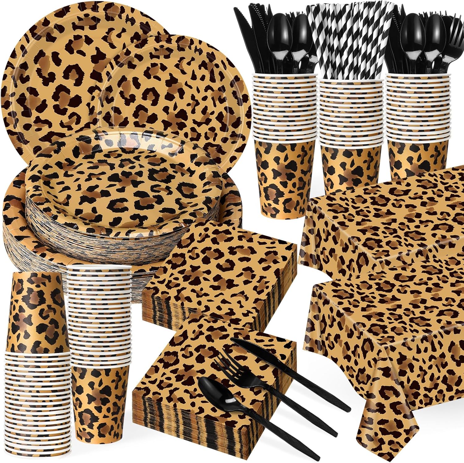 Leopard Print Party Decoration Set for Jungle Theme Events