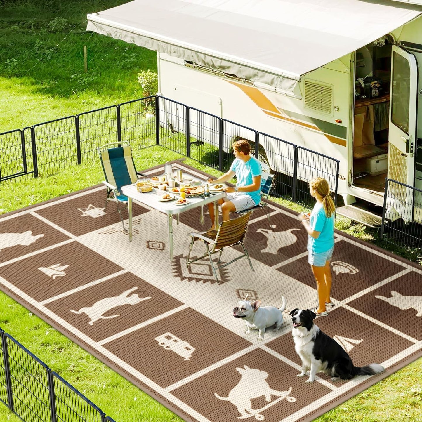 FXW Camping Rug 8ft x 10ft Large Waterproof Portable Mat