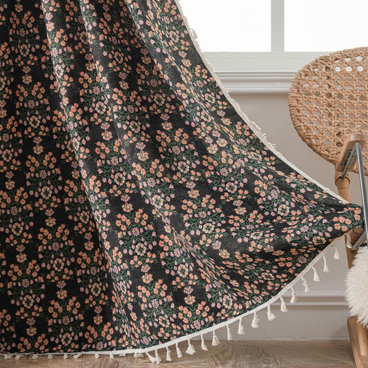 Boho Floral Curtains 84 Inch Length for Chic Home Decor