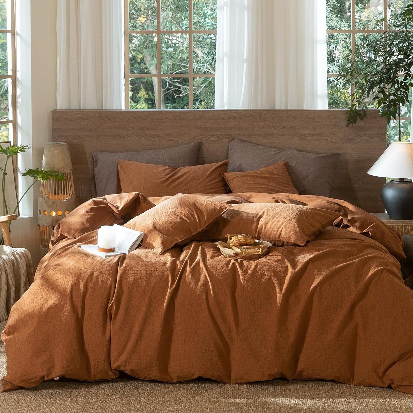 MooMee Wavy Striped Duvet Cover Set for Cozy Bedroom Comfort