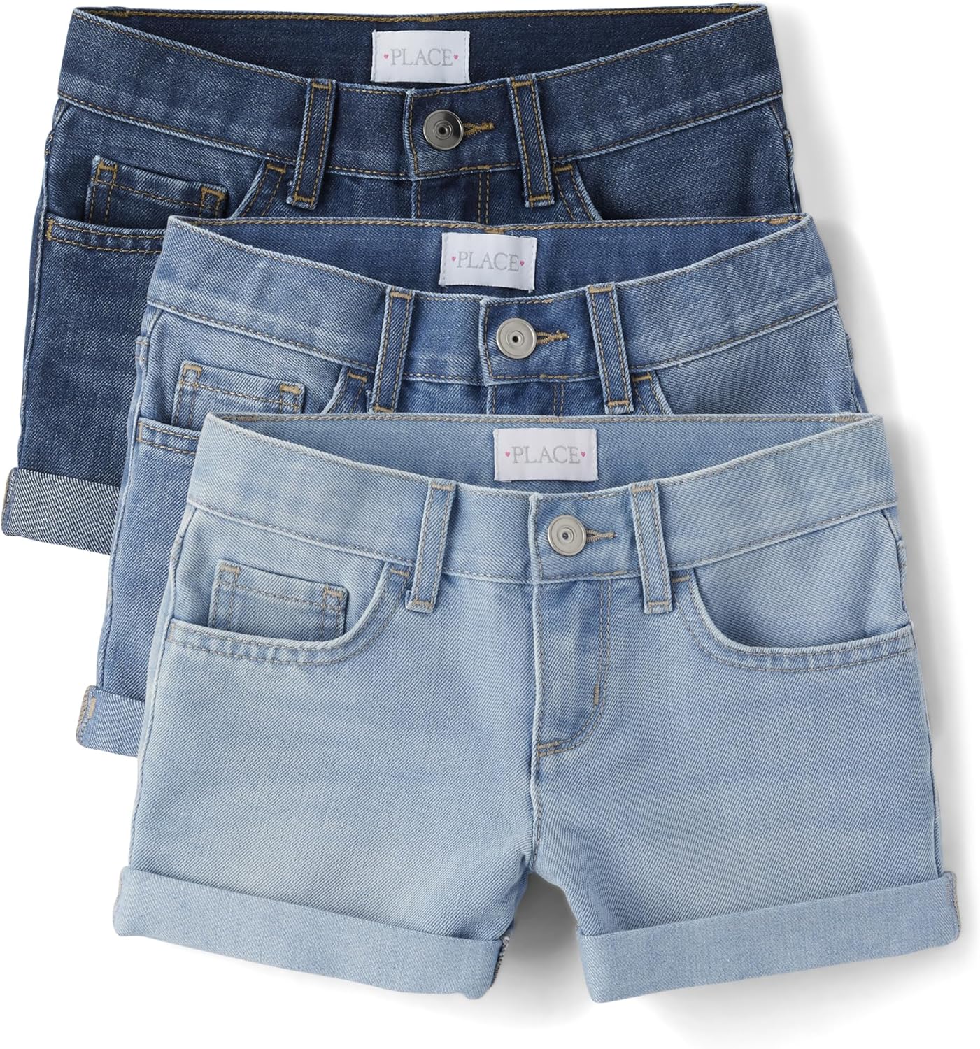 Girls' Denim Midi Shorts - Stylish and Comfortable for Summer Fun