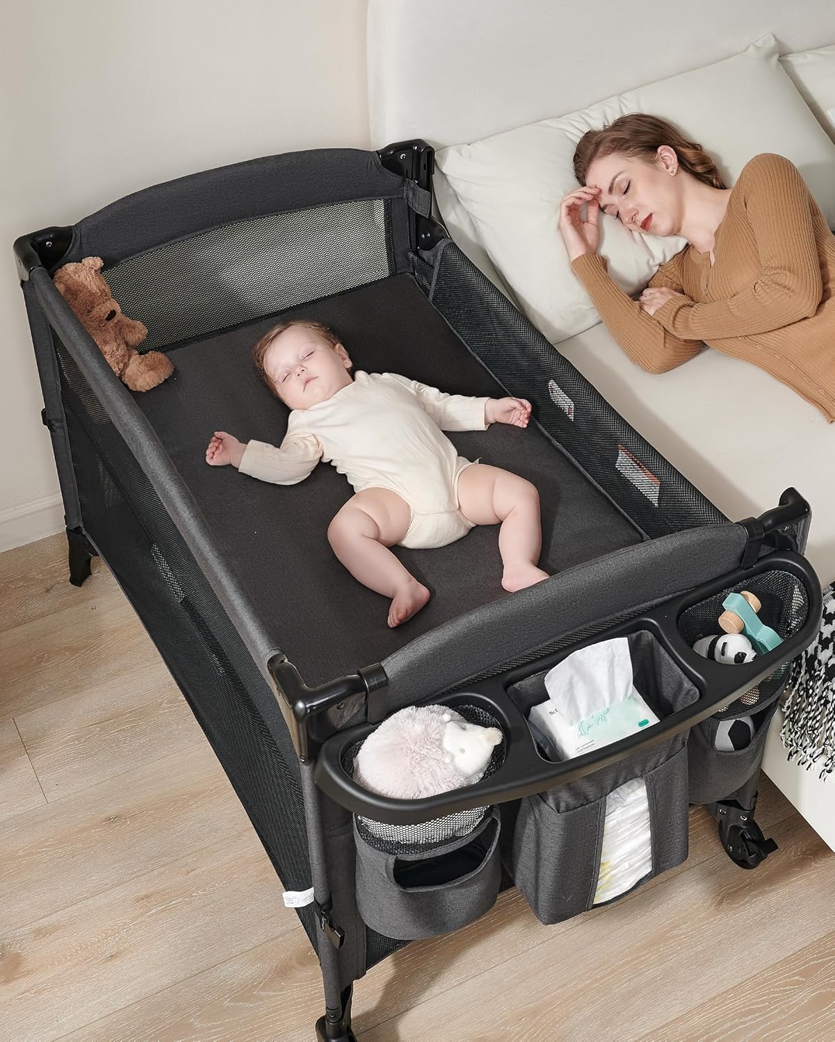 AirClub 4 in 1 Baby Bassinet Bedside Sleeper for Newborns
