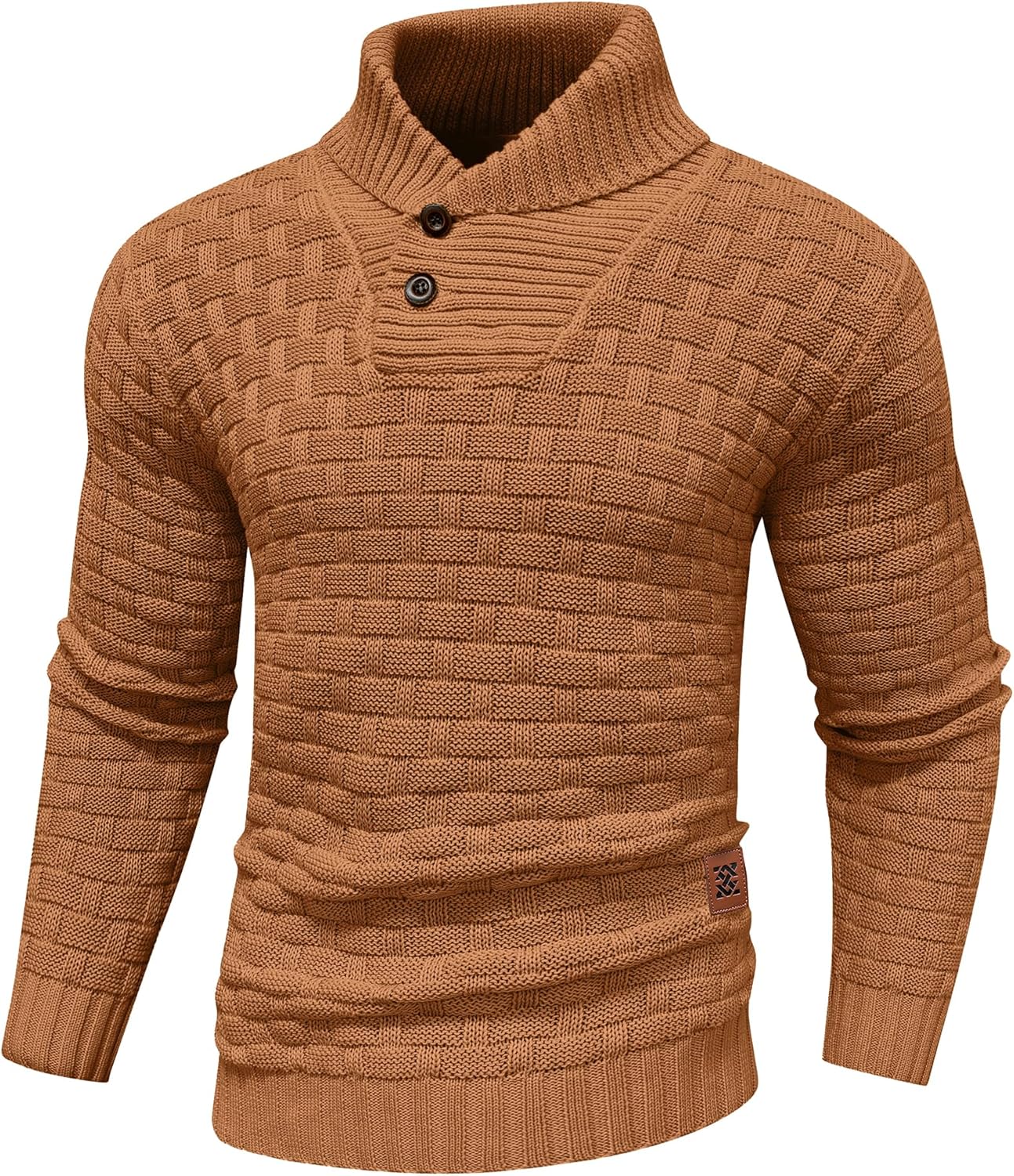 Zaitun Men's Turtleneck Sweater with Shawl Collar for Style
