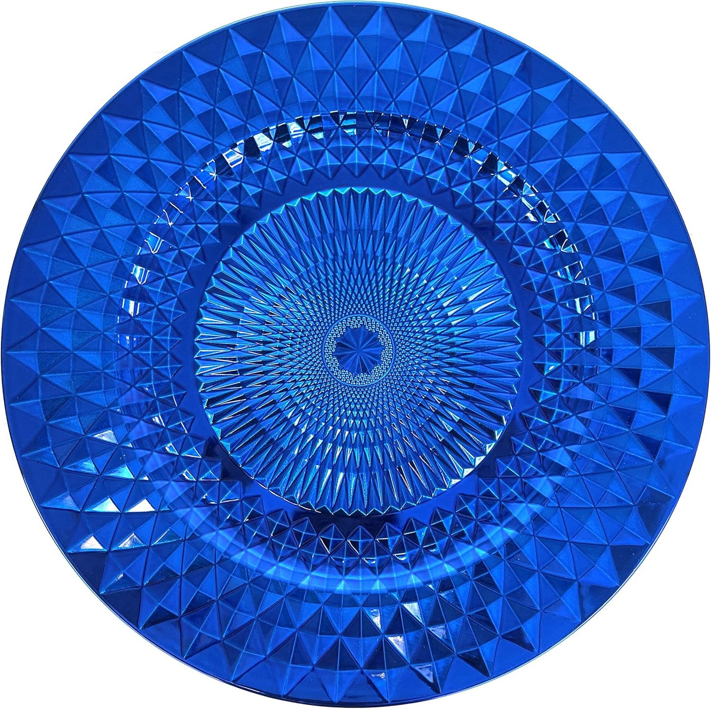 Sparkling Diamond Wedding Charger Plates- Royal Blue x6