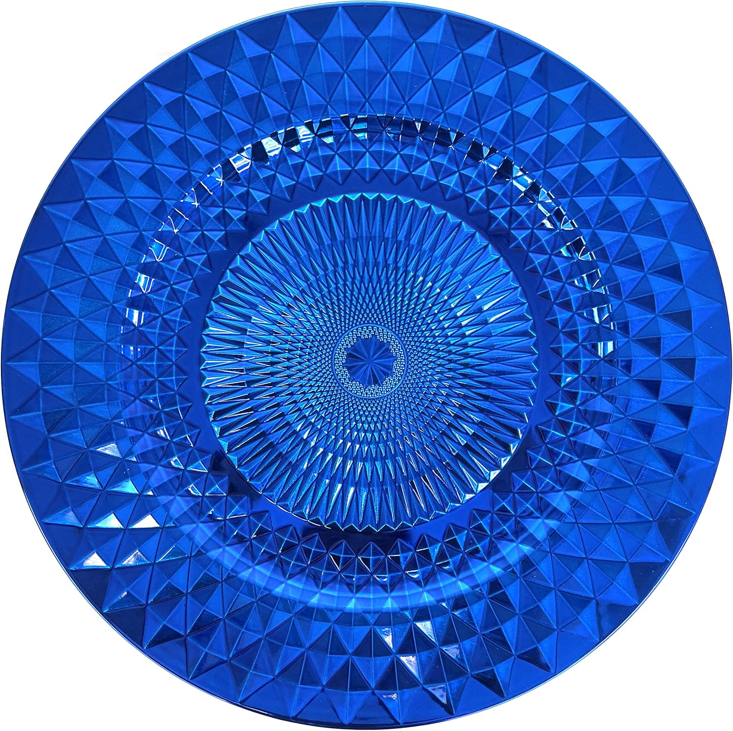 Sparkling Diamond Wedding Charger Plates- Royal Blue x6