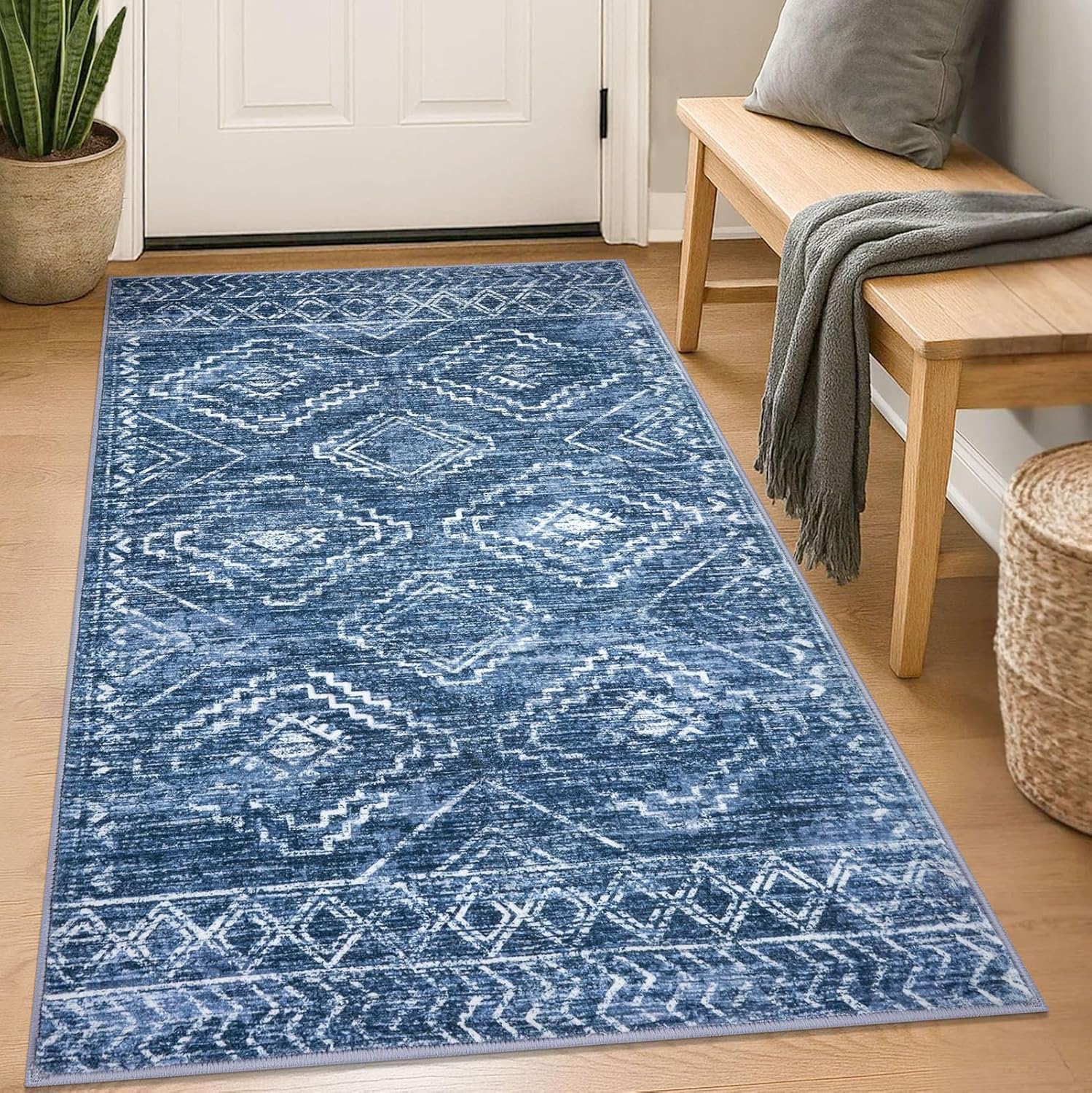 KILOCOCO Boho Entryway Rug 3x5 Soft Non Slip Printed Design