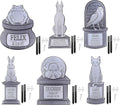 3-D Metal Halloween Pet Cemetery 17in Tombstones - Durable Lawn Decor