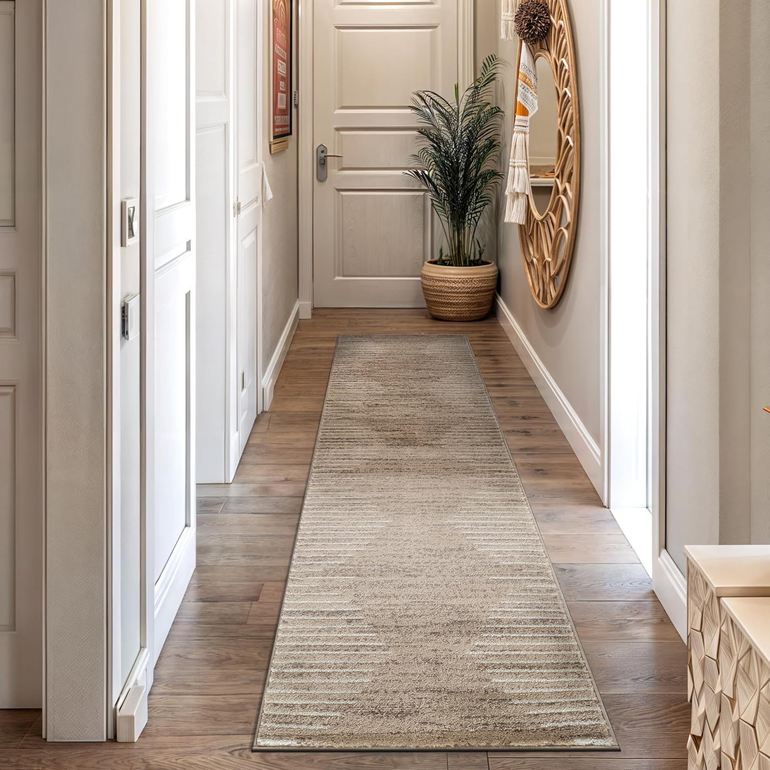 Bohemian Stripe Runner Rug for High Traffic Areas 2ft x 7ft