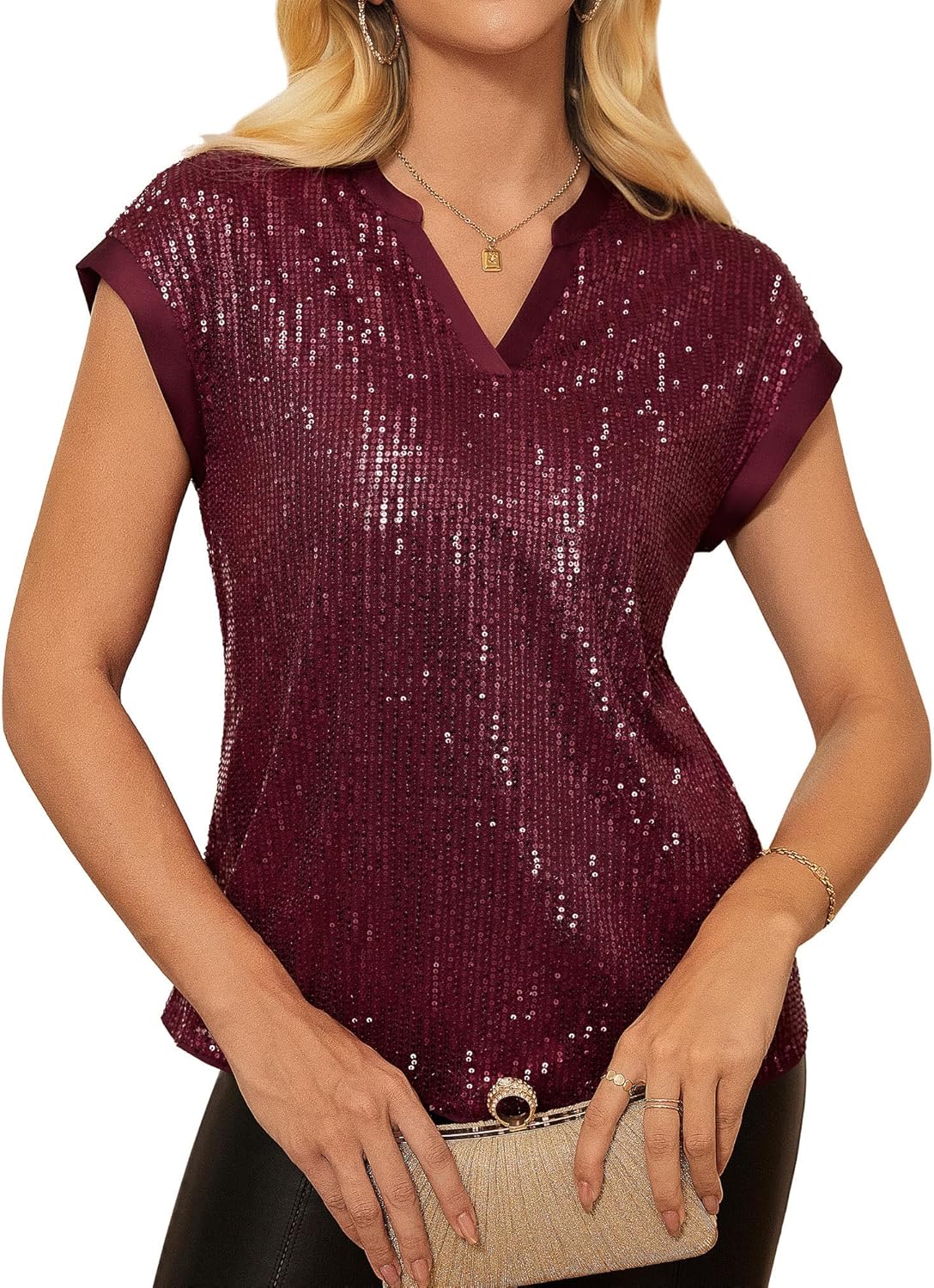 GRACE KARIN Womens Sequin Tops for Dazzling Night Out Style