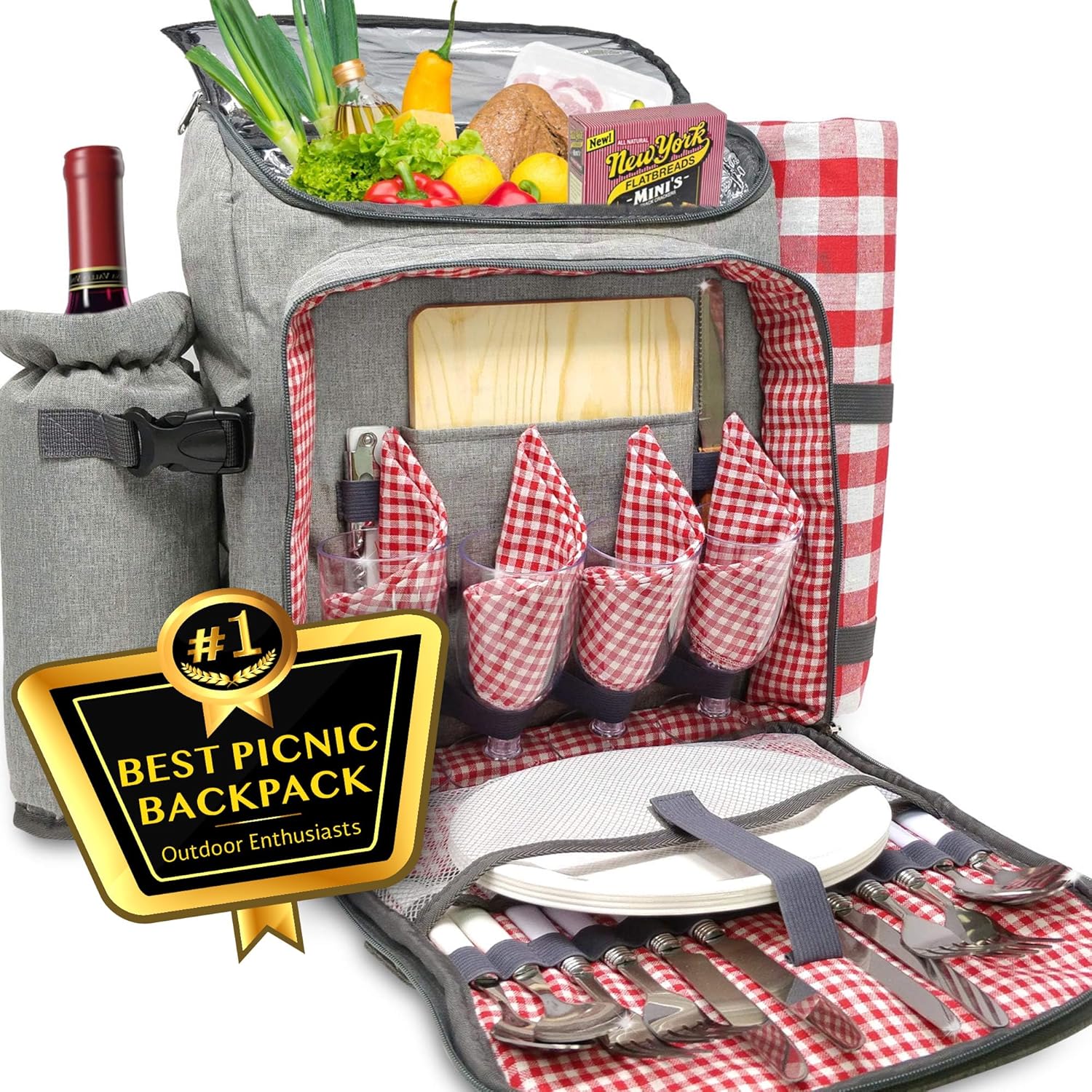 Nature Gear Large Picnic Backpack with Wine Cooler & Blanket