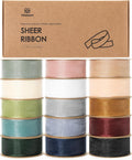Vitalizart 1 in x 150 yd Organza Ribbon Mixed Color Set - Sheer Craft