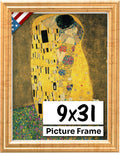 Antique Gold 9x31 Picture Frame.75 in Wide - Handmade Solid Wood