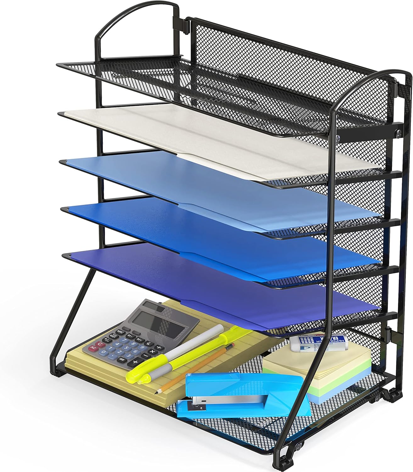 Efficient Desk File Organizer, 6-Tier Sliding Tray