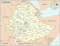 Ethiopia Political Map with Roads & Cities 24x31