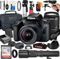 Canon EOS 4000D DSLR Bundle with 18-55mm + 500mm Preset Lens - Renewed