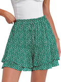 Boho Skorts for Women Chiffon Flowy Beach Mini Skirts - Lightweight