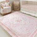 Pink Rug for Bedroom Girl Nursery 5x7 - Cute Coquette Decor
