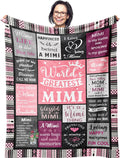 Mimi Gifts for Grandma Soft Throw Blanket 80 x 60 - Cozy Gift for Mimi