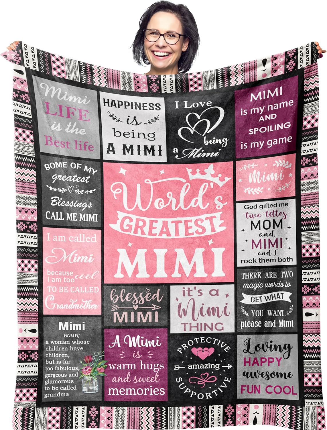 Mimi Gifts for Grandma: Best Mimi Ever Soft Throw Blanket 80 x 60