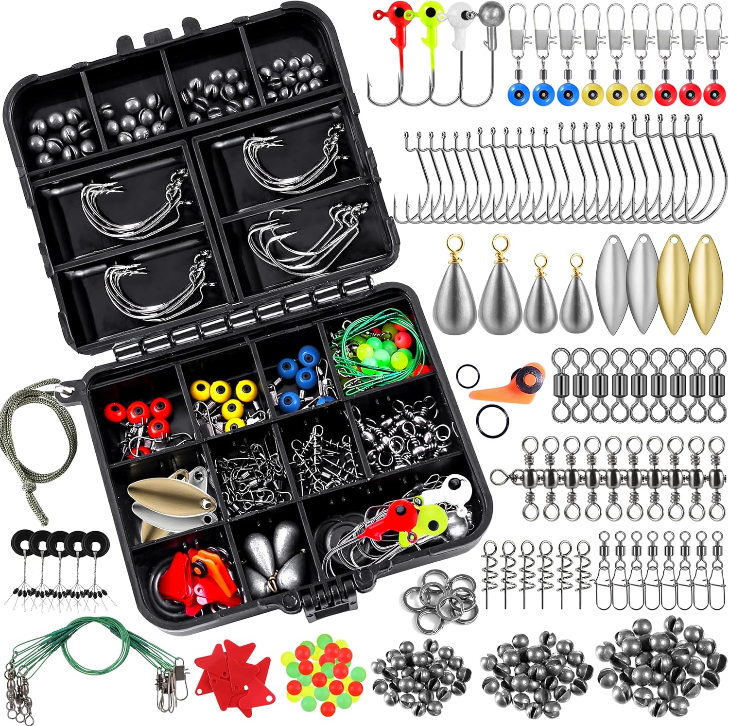 Complete Fishing Kit by TOPFORT - 343pcs Tackle Box Set