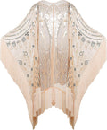 1920s Sequin Beaded Shawl Wraps Fringed Evening Cape Scarf - Vintage