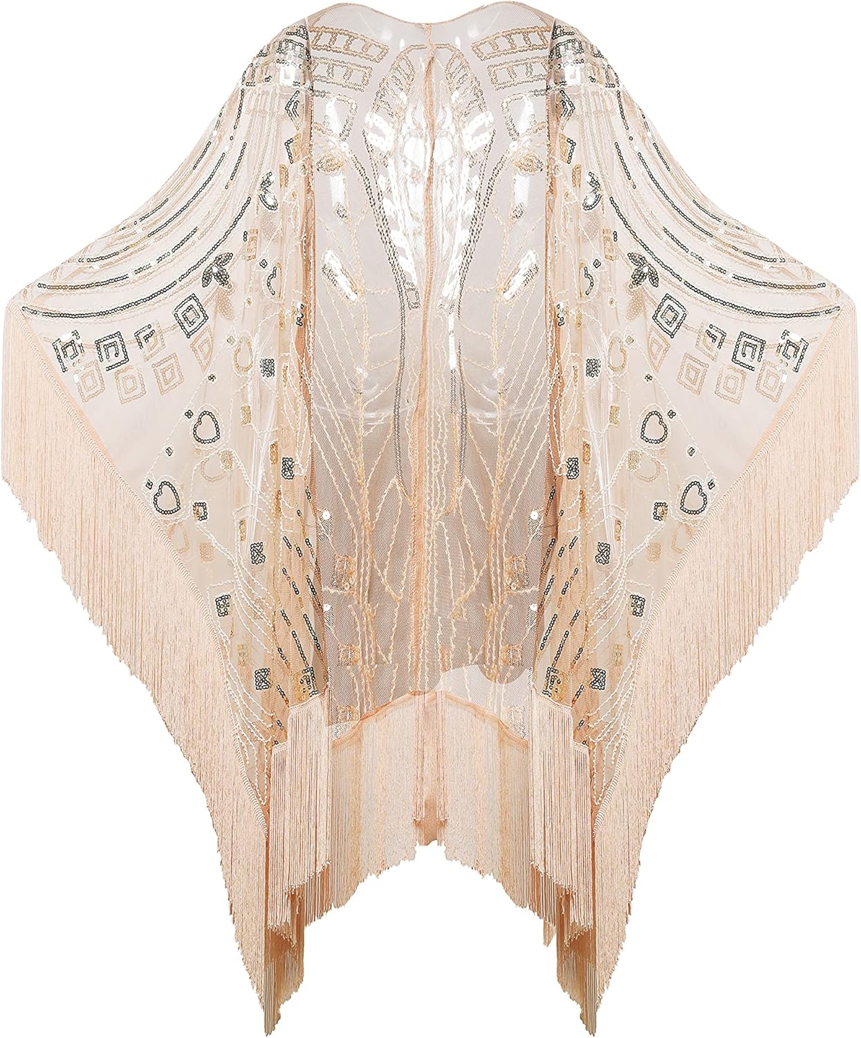 1920s Sequin Beaded Shawl Wraps for Elegant Evening Events