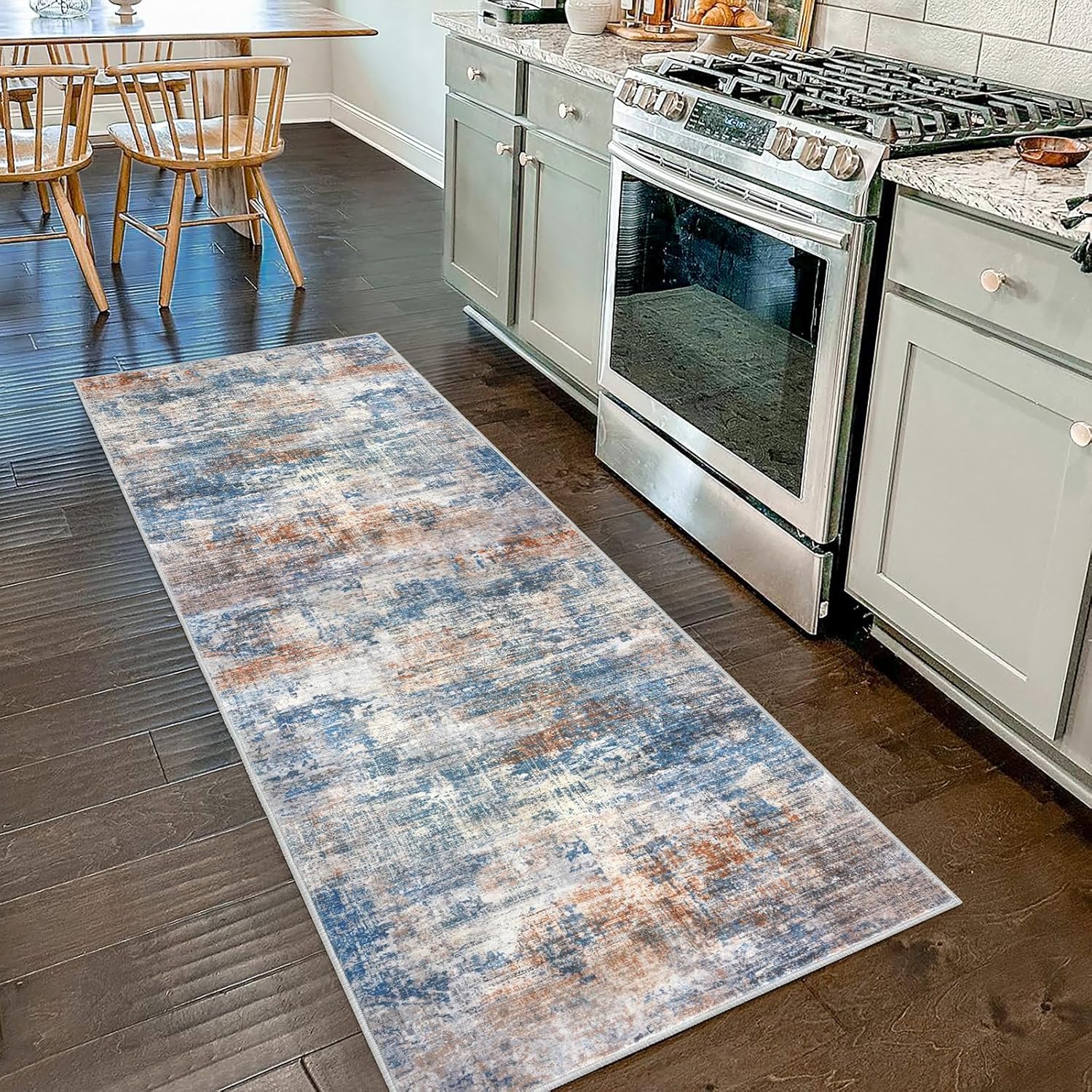 IOHOUZE Abstract Runner Rug 2x7 Ft for Hallways and Kitchens