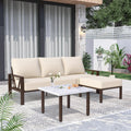 Outdoor Furniture Set Patio Couch Sectional with Ottoman - Deep