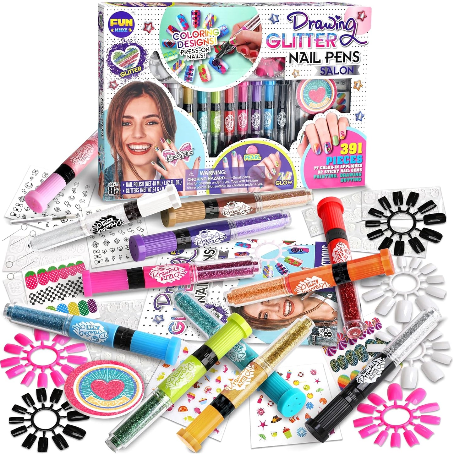 Kids Nail Kit for Girls Ages 7-12, FunKidz Ultimate 315Pcs