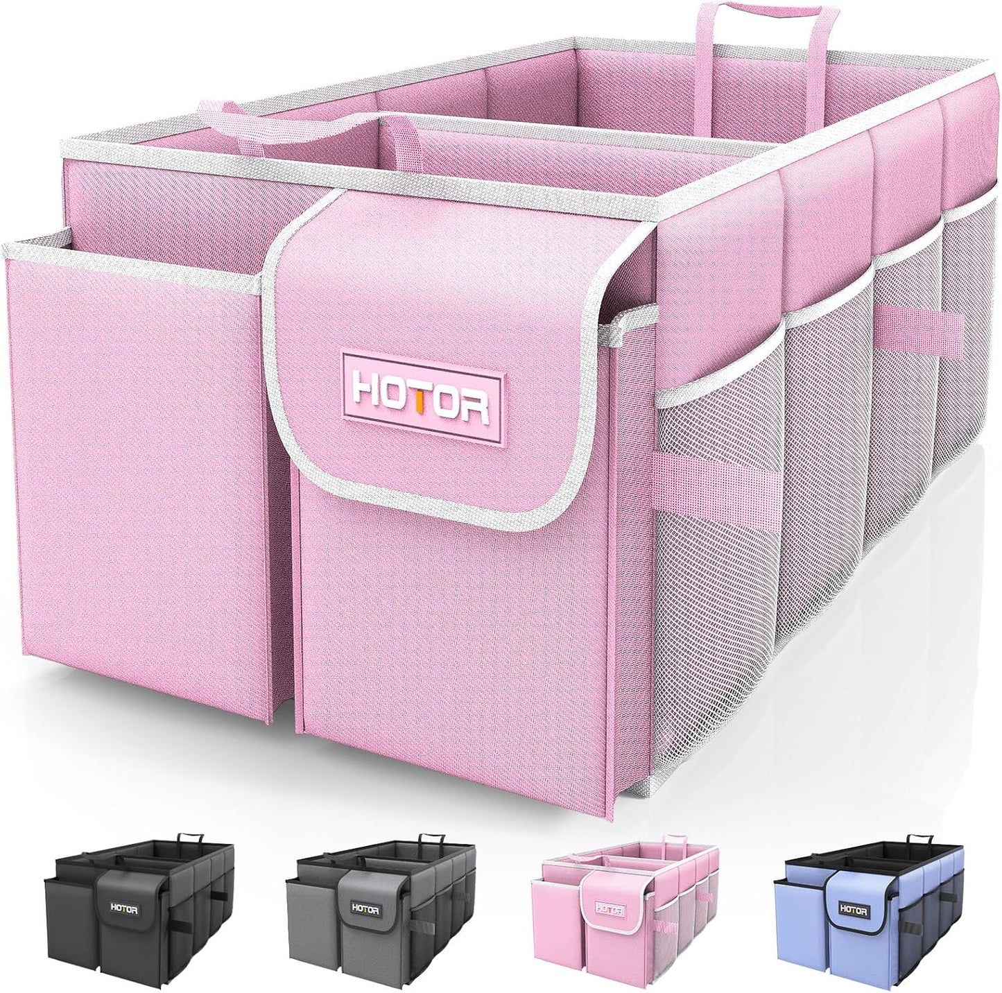 Pink Car Trunk Organizer - Sturdy Storage Solution for SUVs & Sedans!