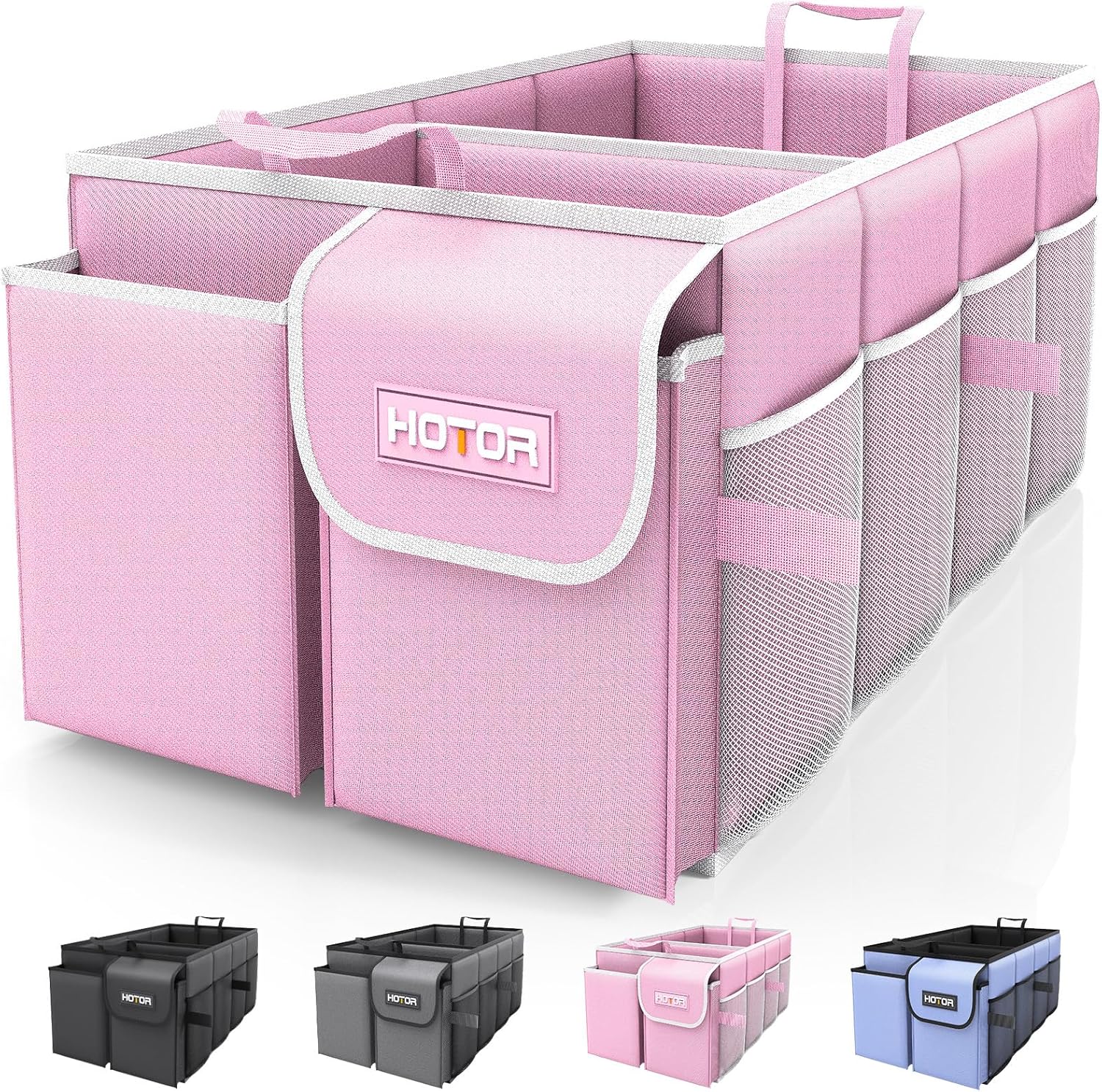 Pink Car Trunk Organizer - Sturdy Storage Solution for SUVs & Sedans!