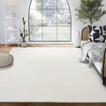Abani Cream Area Rug Zen Reiki Pattern 5 x 8 - Durable & Easy to Clean