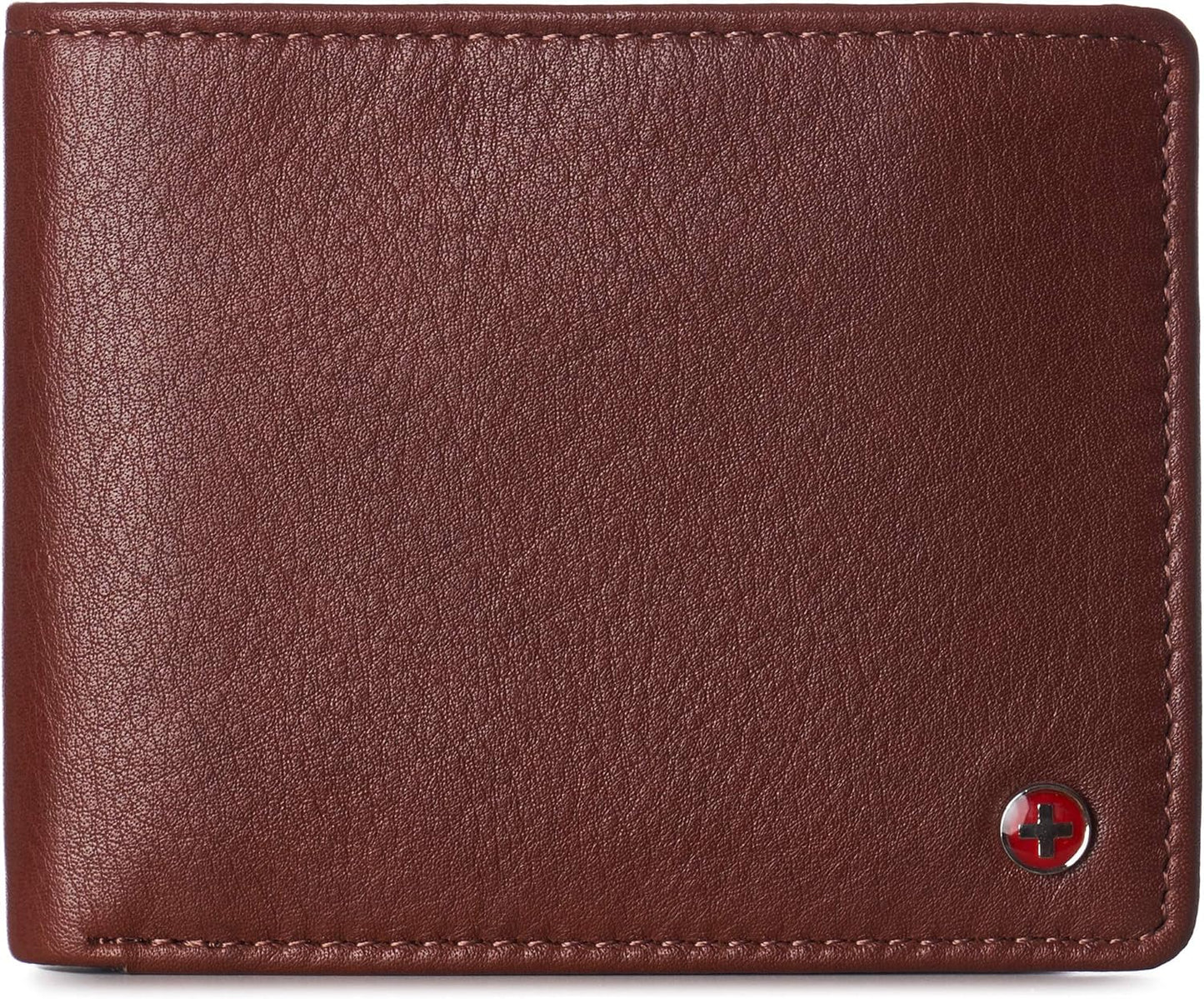 Alpine Swiss Mens Wallet RFID Protected Leather Bifold Design