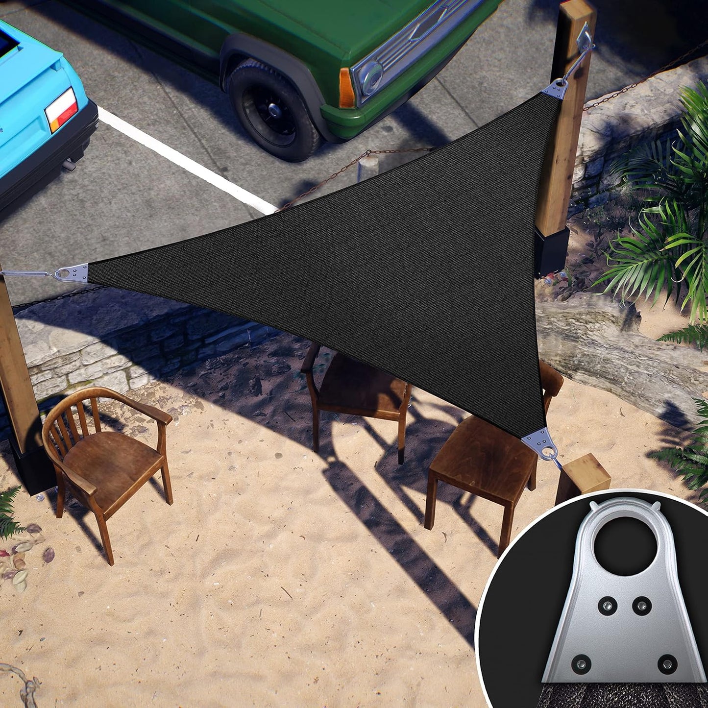 Heavy Duty Right Triangle Sun Shade Sail 10ft x 18ft for UV Protection