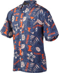 Wes and Willy Men's Hawaiian Floral Shirt for College Sports Fans