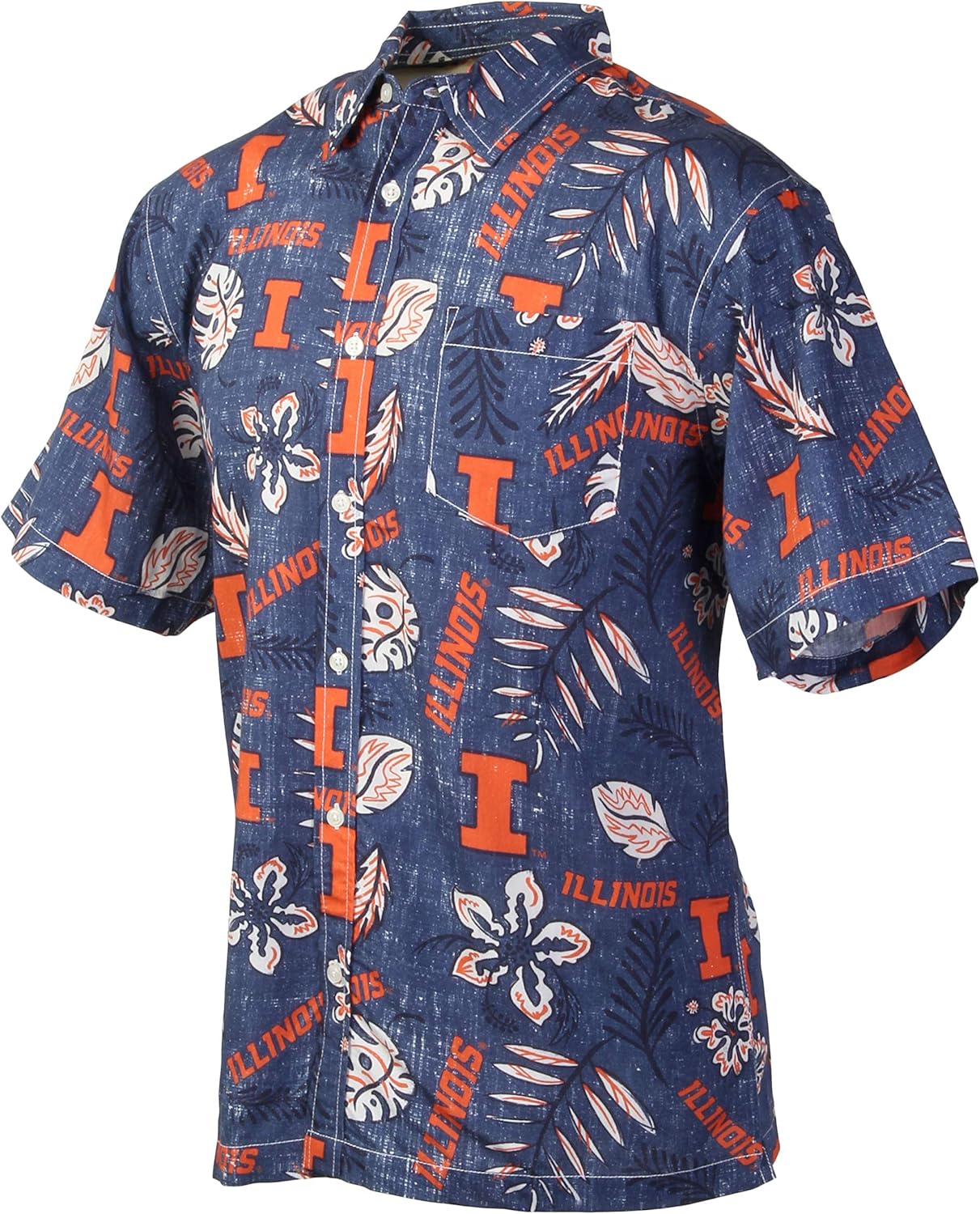 Wes and Willy Mens College Sports Fan Hawaiian Floral Shirt