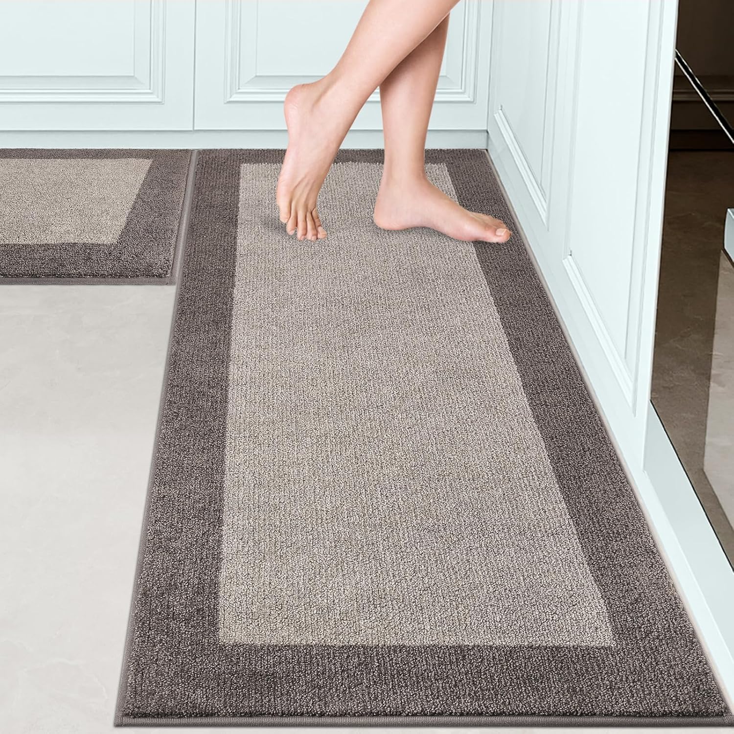 Machine Washable Kitchen Rugs Set of 2 for Home Use