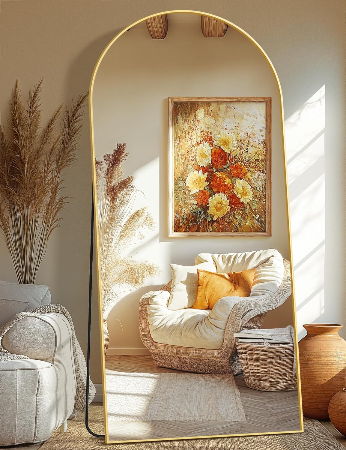 Full Length Arched Mirror for Bedroom and Living Room Decor