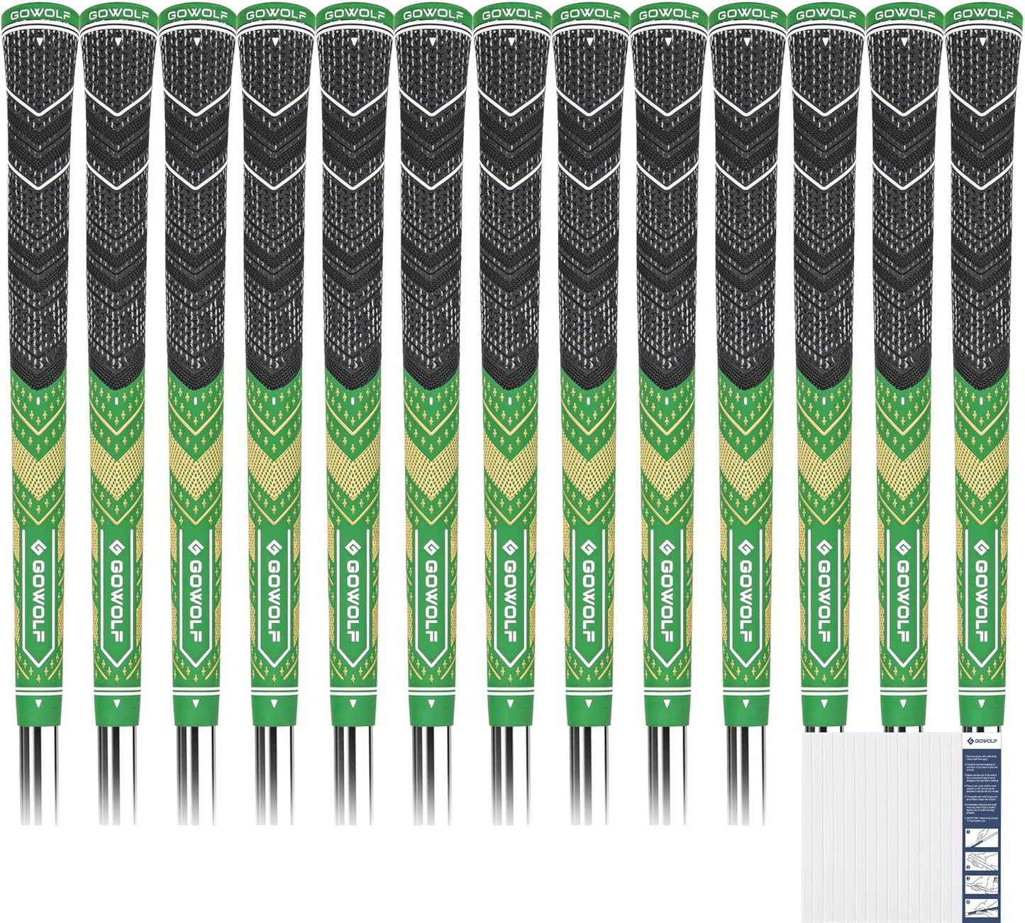 Gowolf Pro Golf Grips Set - 13pcs with Free Tapes