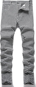 NOVOCCT Plaid Pants for Men - Stretch Slim Fit Dress Chinos