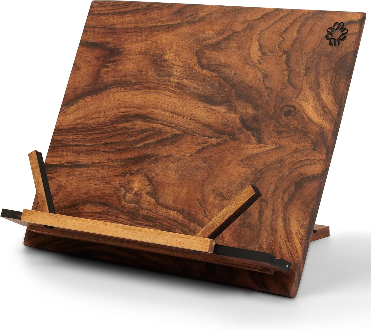 TILISMA Wooden Cookbook Stand - Handmade Walnut Holder