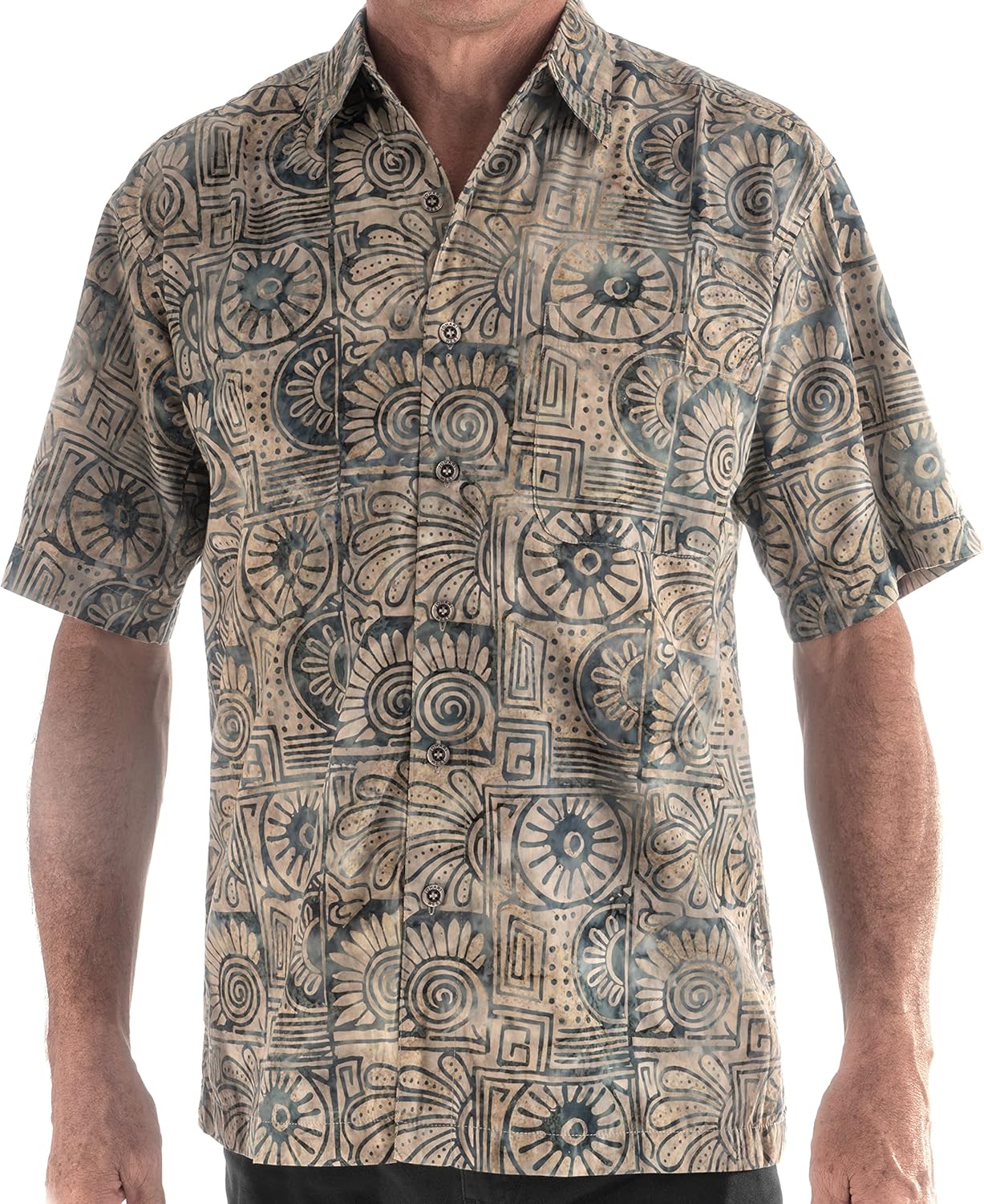 Indo Bay Tropical Hawaiian Cotton Batik Shirt for Summer Style