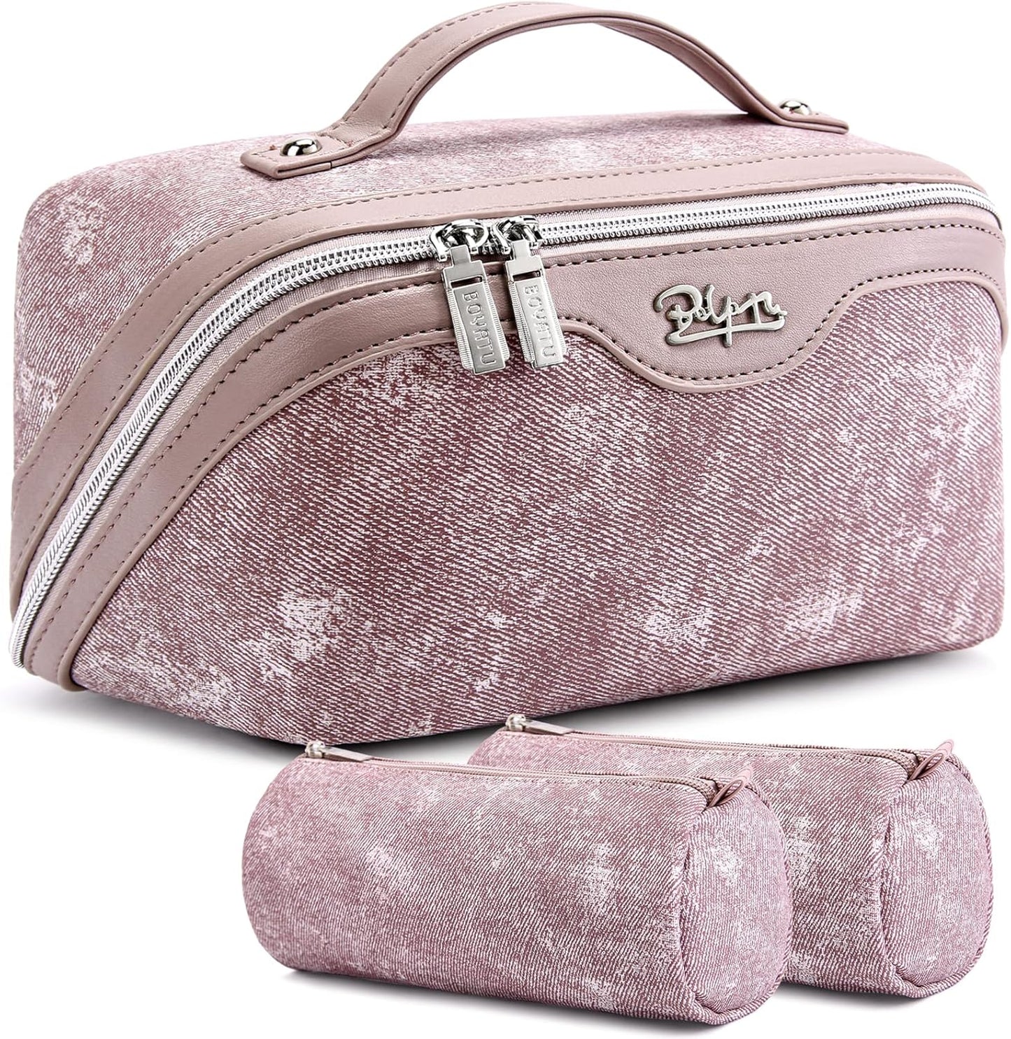 Travel Makeup Bag Set for Women - Large Capacity Organizer