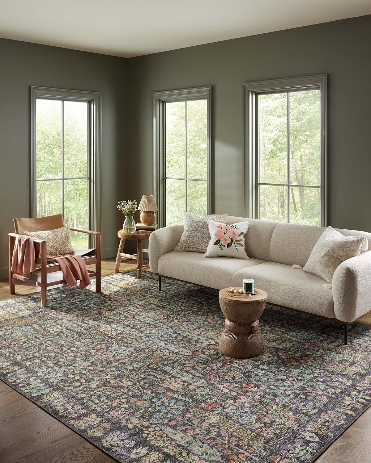Loloi Rifle Paper Co. Maison Collection Area Rug in Charcoal