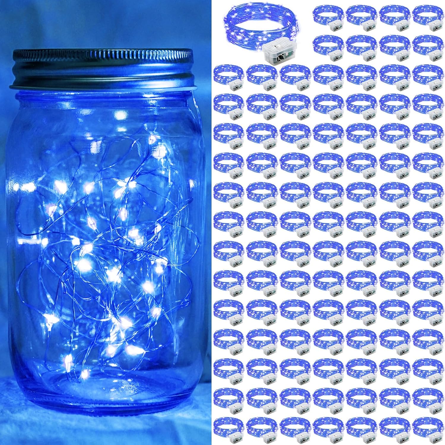 100 Pack Blue Fairy Lights for Magical Decor and Events
